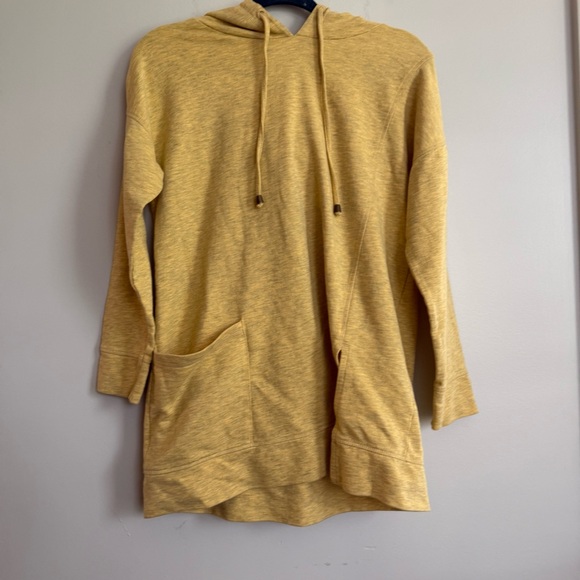 Soft Surroundings Heather Yellow "Soho Pullover" Hoodie Sweatshirt Tunic Size Sm - Picture 6 of 14